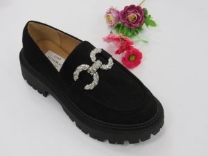 Mokasyny damskie na płaskim (36-41) 333-193 BLACK