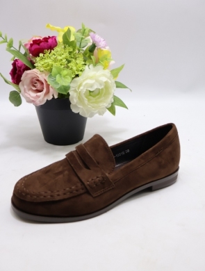 Mokasyny damskie na płaskim (36-41) H8-1051 BROWN