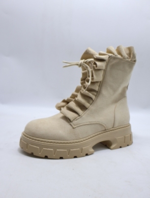 Botki damskie ocieplane na płaskim (36-41) NS285 BEIGE