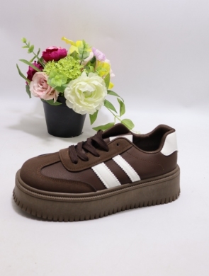 Buty sportowe damskie na płaskim (36-41) GB019 BROWN