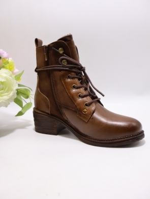 Botki damskie ocieplane na obcasie (36-41) F6860 BROWN