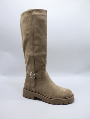 Kozaki damskie na płaskim (36-41) 2509A KHAKI