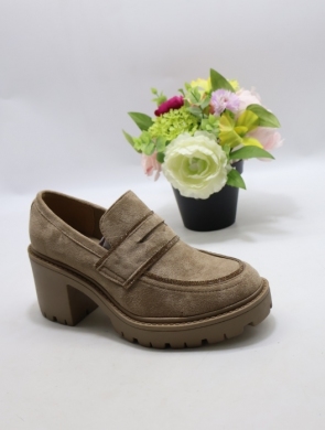 Półbuty damskie na obcasie (36-41) 9526 KHAKI