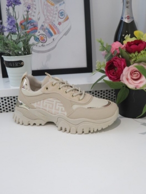 Buty sportowe damskie na płaskim (36-41) IG766 BEIGE