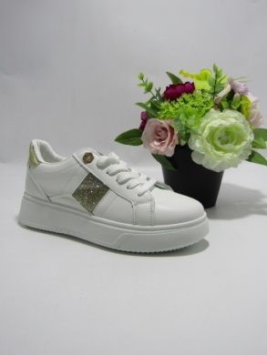 Buty sportowe damskie na płaskim (36-41) WW171 WHITE/GOLD