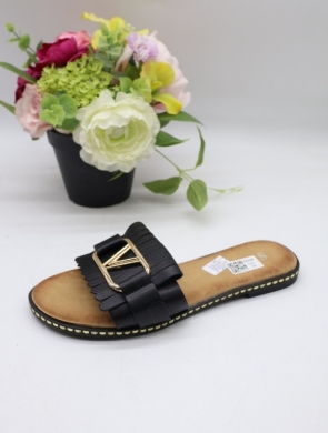 Klapki damskie na płaskim (36-41) 726 BLACK