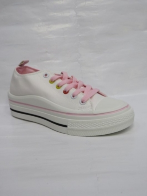 Trampki damskie na płaskim (36-41) AB1786 WHITE/PINK