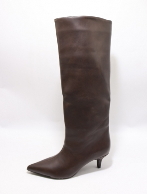 Kozaki damskie na szpilce (36-41) 2526A BROWN