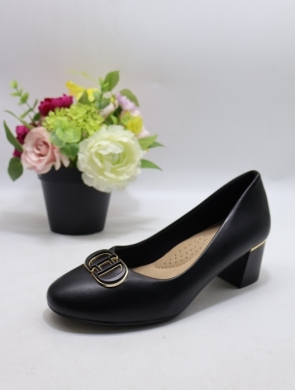 Czółenki damskie na obcasie (36-41) 2805-1D BLACK