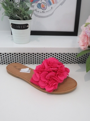 Klapki damskie na płaskim (36-41) MS9058 FUCHSIA