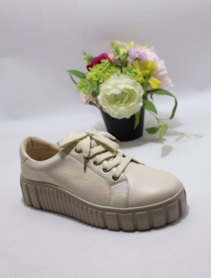 Buty sportowe damskie na płaskim (36-41) 6761 BEIGE