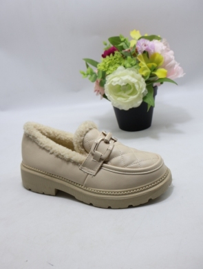 Półbuty damskie ocieplane na płaskim (36-41) W89 BEIGE