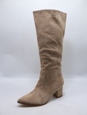 Kozaki damskie na obcasie (36-41) 7600-06 KHAKI