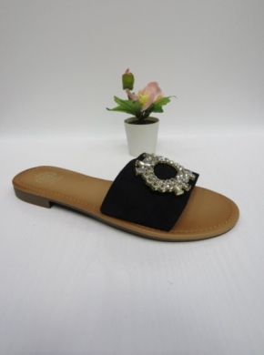 Klapki damskie na płaskim (36-41) 333-221 BLACK