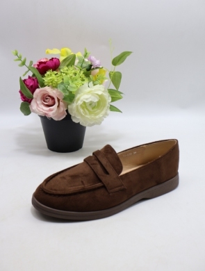 Mokasyny damskie na płaskim (36-41) 77-519 BROWN