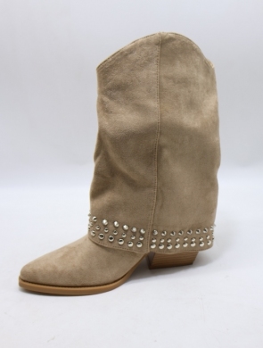Botki damskie na obcasie (36-41) CLS380 KHAKI