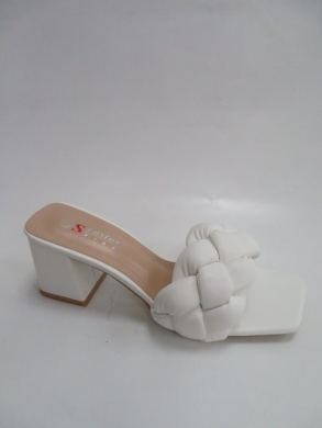 Klapki damskie na obcasie (36-41) T525 WHITE