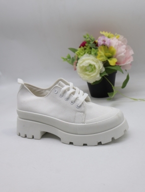 Buty sportowe damskie na płaskim (36-41) LA209 WHITE