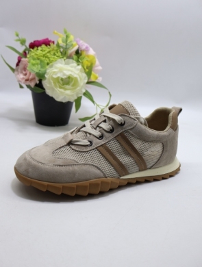 Buty sportowe damskie na płaskim (36-41) A-133 BEIGE-SKÓRA