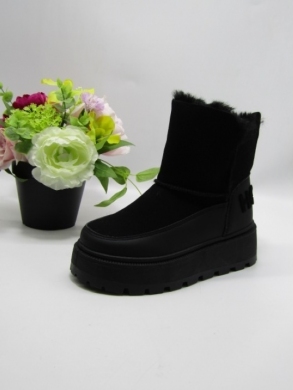 Botki damskie ocieplane na płaskim (36-41) XHBD890-1 ALLBLACK