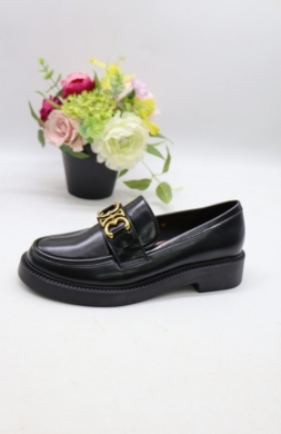 Mokasyny damskie na płaskim (36-41) 68-378 BLACK