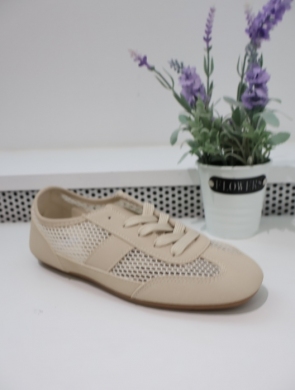 Buty sportowe damskie na płaskim (36-41) 6539 BEIGE