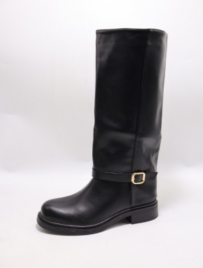 Kozaki damskie ocieplane na płaskim (36-41) 5858A BLACK