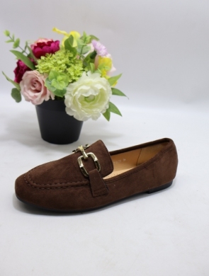 Mokasyny damskie na płaskim (36-41) H8-967 BROWN