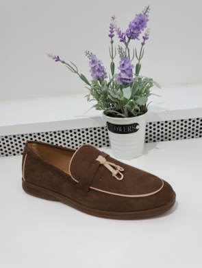 Mokasyny damskie na płaskim (36-41) G502 BROWN