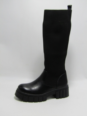Kozaki damskie na płaskim (36-41) RQ438 BLACK
