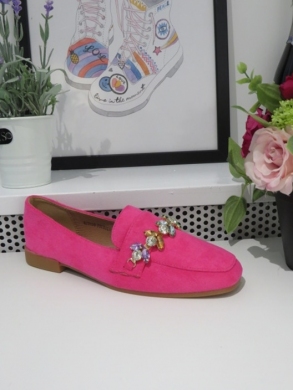Mokasyny damskie na płaskim (36-41) 7139 FUCHSIA