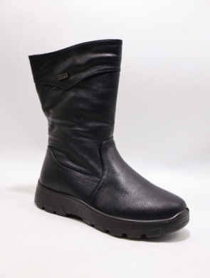 Kozaki damskie ocieplane na płaskim (36-41) JS1-12A BLACK