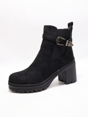 Botki damskie ocieplane na obcasie (36-41) X2313 BLACK