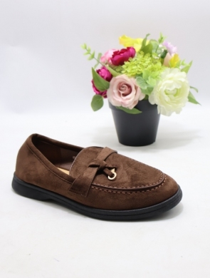 Mokasyny damskie na płaskim (36-41) H8-585 BROWN