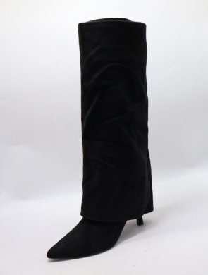 Kozaki damskie ocieplane na szpilce (36-41) H8-998 BLACK