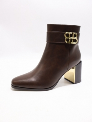 Botki damskie na obcasie (36-41) 6381A BROWN