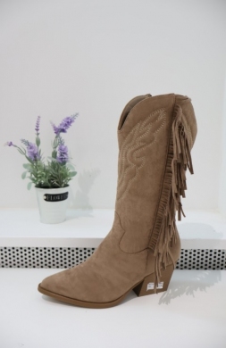 Kozaki damskie na obcasie (36-41) 1135 KHAKI