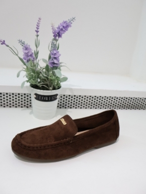 Mokasyny damskie na płaskim (36-41) T658 BROWN