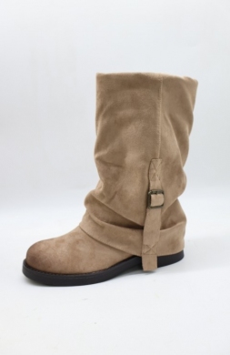Kozaki damskie ocieplane na płaskim (36-41) 8803 KHAKI
