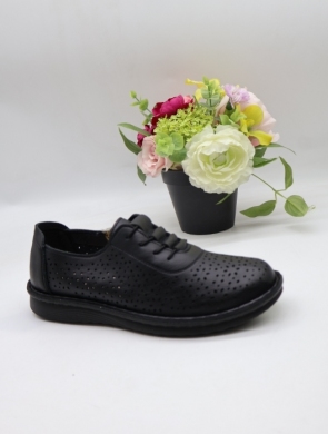 Półbuty damskie na płaskim (36-41) 60773-1 BLACK