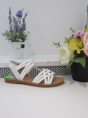 Sandały damskie na płaskim (36-41) 11-47 WHITE