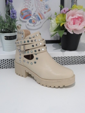 Botki damskie na obcasie (36-41) 8355 BEIGE