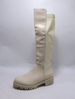Kozaki damskie na płaskim (36-41) F180 BEIGE