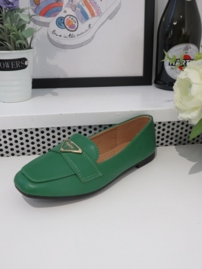 Mokasyny damskie na płaskim (36-41) GO-167 GREEN