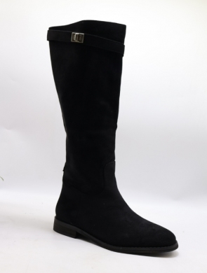 Kozaki damskie ocieplane na płaskim (36-41) 88-2 BLACK