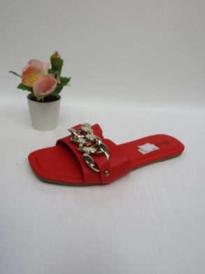 Klapki damskie na płaskim (36-41) F-39 RED