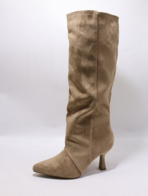 Kozaki damskie ocieplane na szpilce (36-41) HQ378 KHAKI
