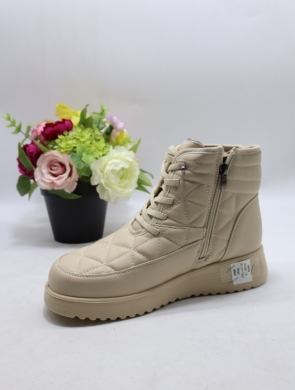 Botki damskie ocieplane na płaskim (37-42) XQ25-9 BEIGE