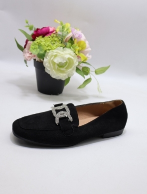 Mokasyny damskie na płaskim (36-41) 33-190 BLACK