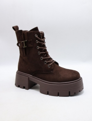 Botki damskie ocieplane na obcasie (36-41) DH2501 BROWN